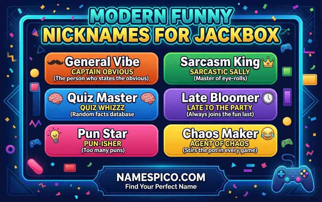 Modern Funny Nicknames for Jackbox